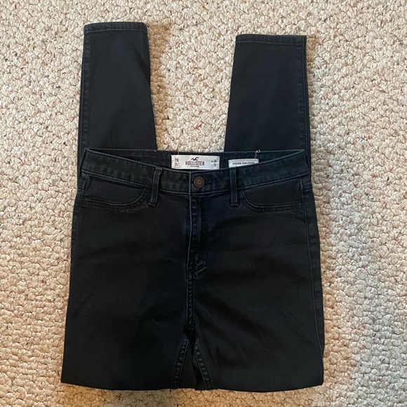 Hollister Black High Rise High Waisted High Waist Leggings Skinny Jeans Sz 7R/28 - Picture 2 of 14
